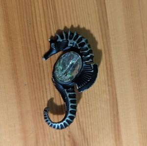 Vintage Seahorse Brooch Pin Metal